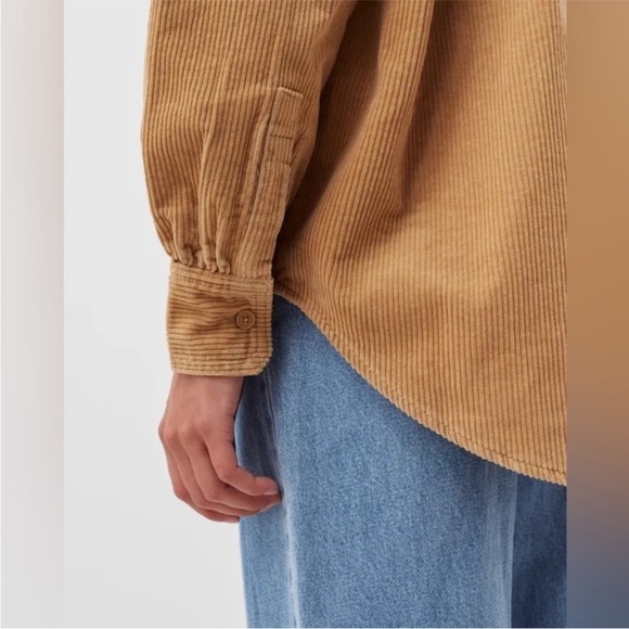 Levi’s Corduroy Remi Utility Button Down Oversized Jacket Shirt Iced Coffee - Picture 6 of 16